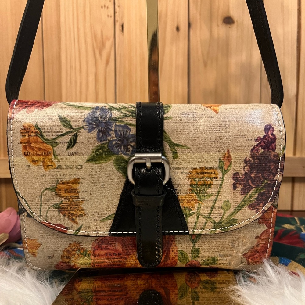 Patricia Nash Floral Print Crossbody Bag with Snap Closure
